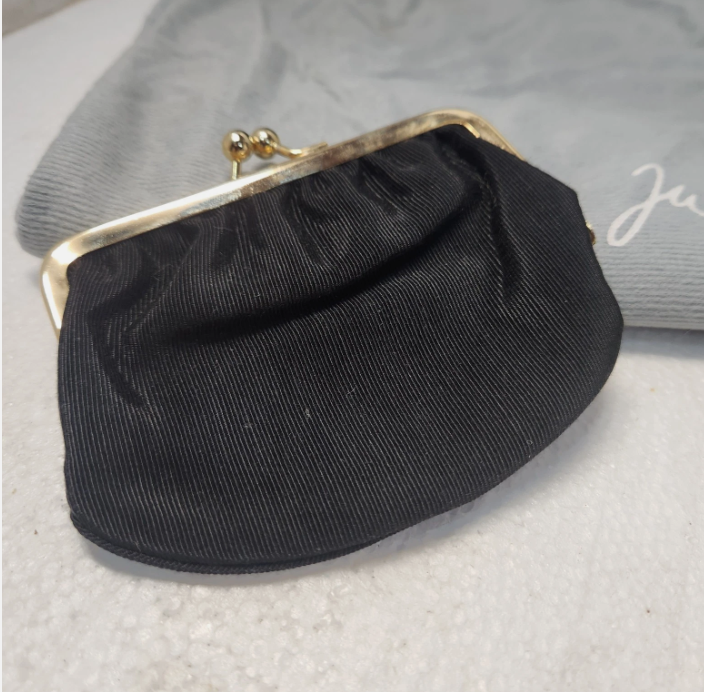 JUDITH LEIBER Black Snake Skin Evening Clutch Handbag & coin purse & dust bag