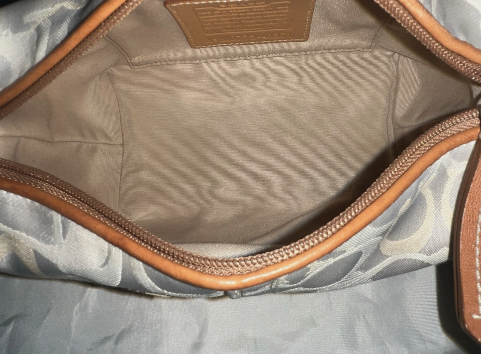 Coach Optic Sig Pink Dragonfly Top Handle Cosmetic Pouch Bag
