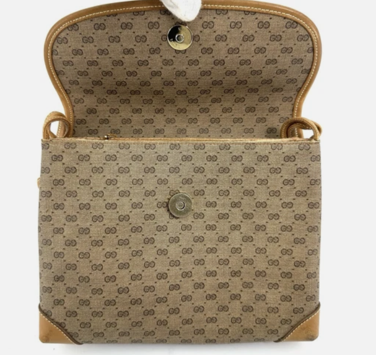 GUCCI micro GG PVC Leather shoulder bag beige authentic from JAPAN
