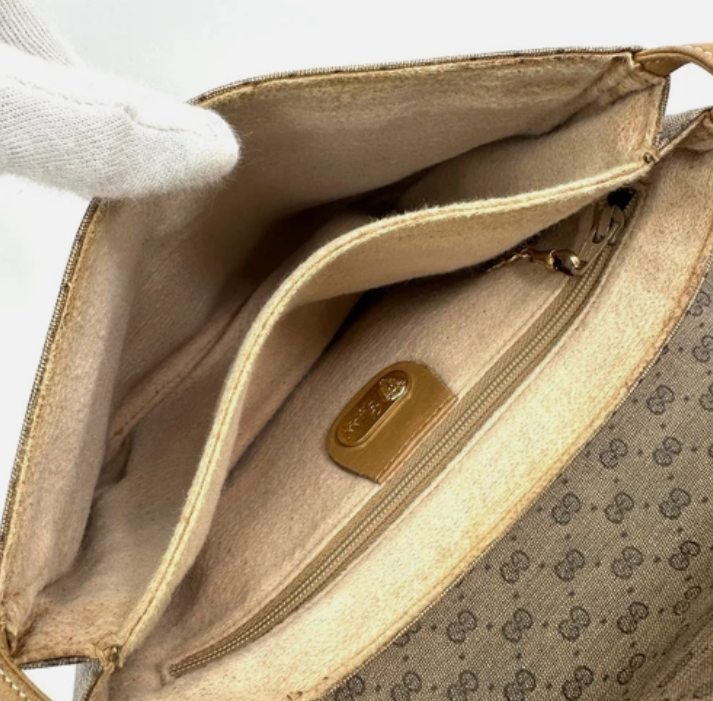 GUCCI micro GG PVC Leather shoulder bag beige authentic from JAPAN