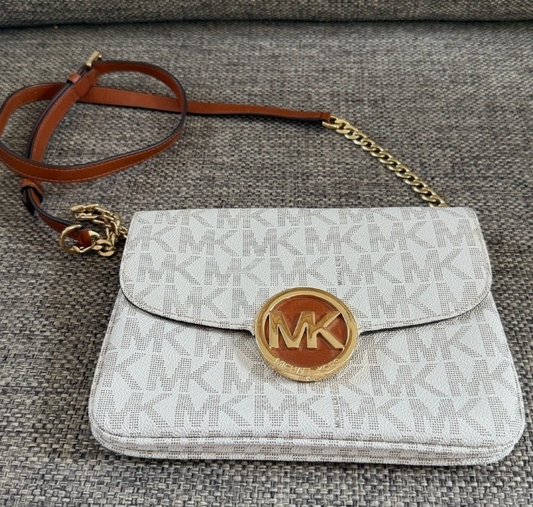 Michael Kors Fulton Cream Logo Crossbody Bag