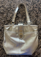 Coach Lily Legacy Metallic Gold Leather Ltd Ed TurnLock Tote Shoulder Bag