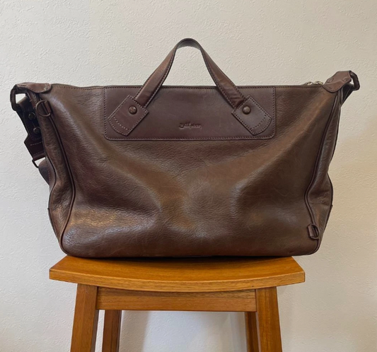Bill Amberg Business Bag Tote Shoulder Bag Leather in Brown Good Condition