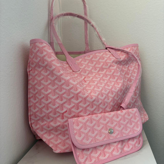 Pink Goyard Alizé tote bag with matching wallet