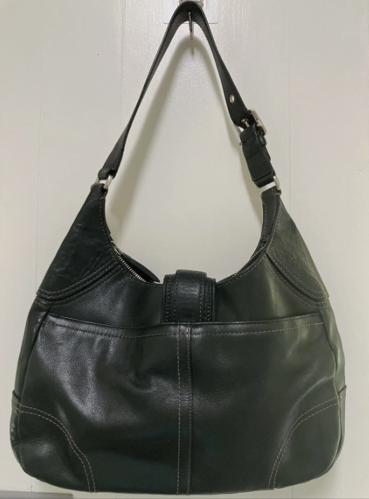 Vintage COACH F11197 Black Hamilton Leather Shoulder Bag