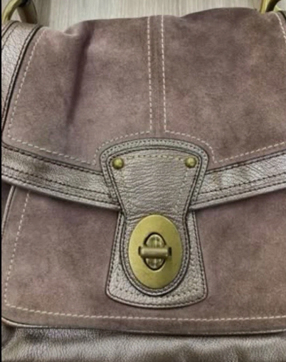 Coach Legacy 65th Anniversary Ali Suede Signature Mauve Pewter Shoulder Bag