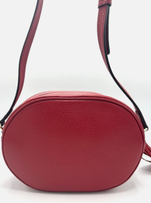 Gucci Red Pebbled GG Soho Rounded Camera Bag