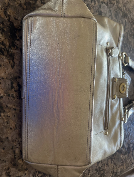 Coach Lily Legacy Metallic Gold Leather Ltd Ed TurnLock Tote Shoulder Bag