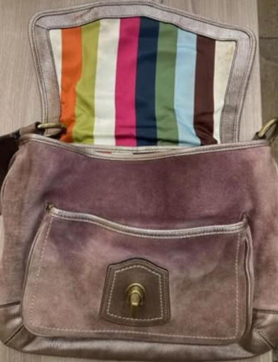Coach Legacy 65th Anniversary Ali Suede Signature Mauve Pewter Shoulder Bag